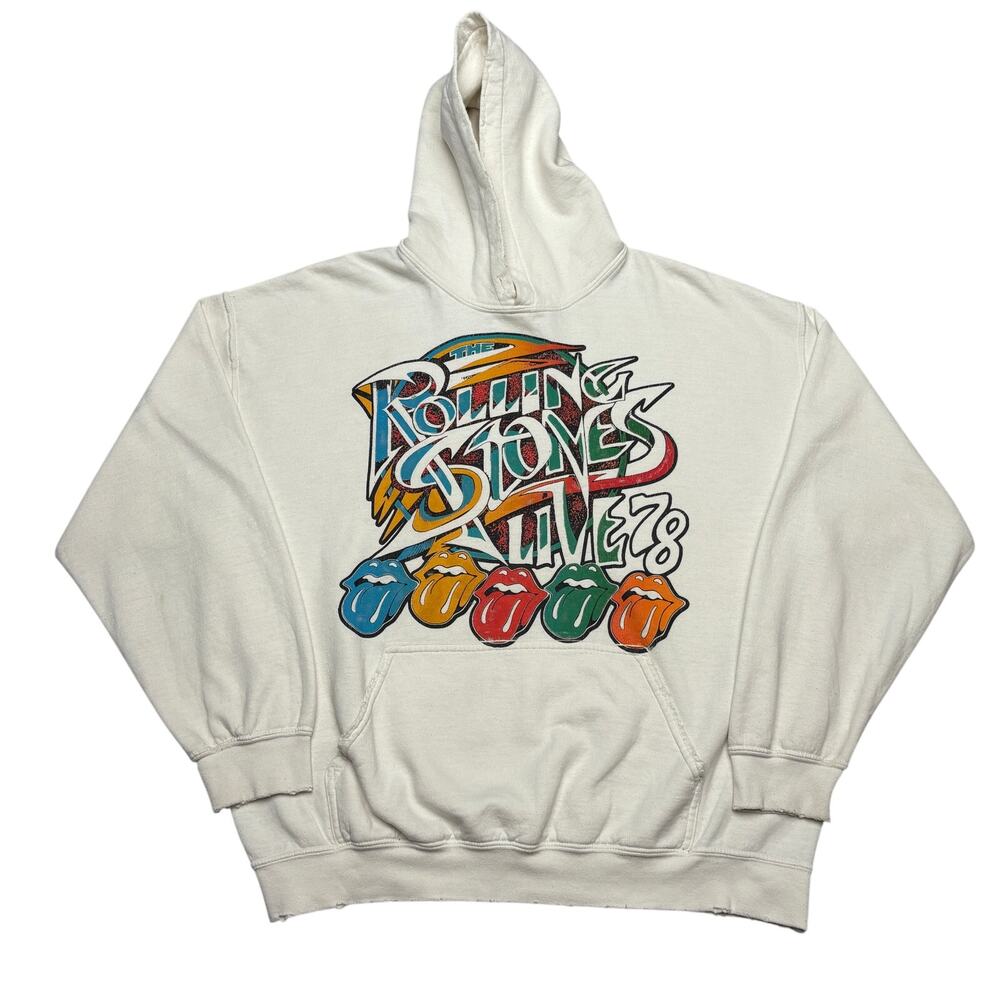 Madeworn Rolling Stones Live 78 Tour Hoodie Men's Large Vintage Punk